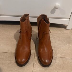 Clarks Brown Leather Heeled Boots